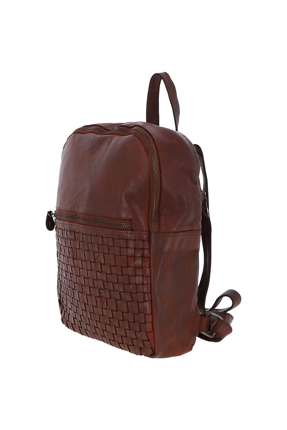 Ashwood Leather Senza Tempo' Woven Leather Vintage Wash Backpack