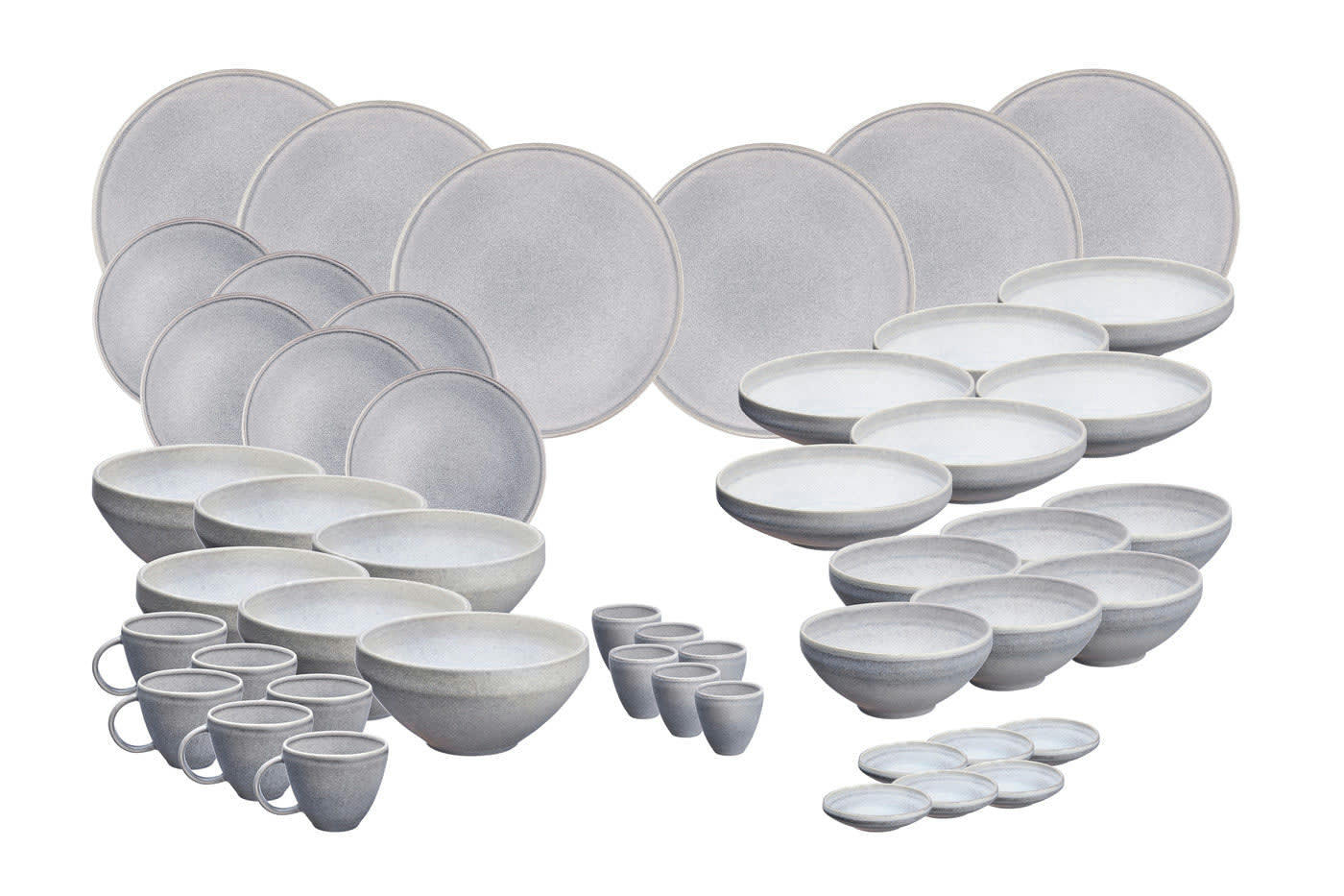 REACTIV - Set vaisselle 48 pièces en grès gris