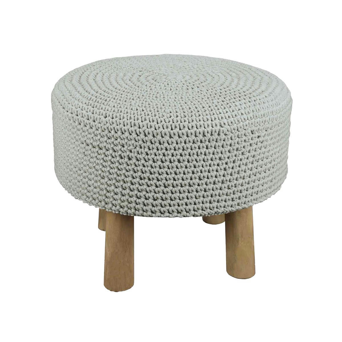 MIGRAMAH - Tabouret en macramé  glacier