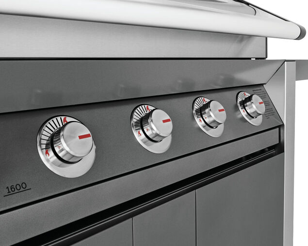 BeefEater 1600 Series - 5 Burner Stainless Steel BBQ With Side Burner (Dark)