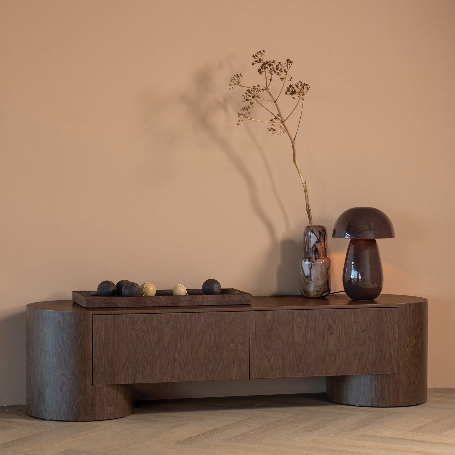 WOOOD Velari Tv Meubel 200 CM - Hout Fineer - Bruin - 50x200x50