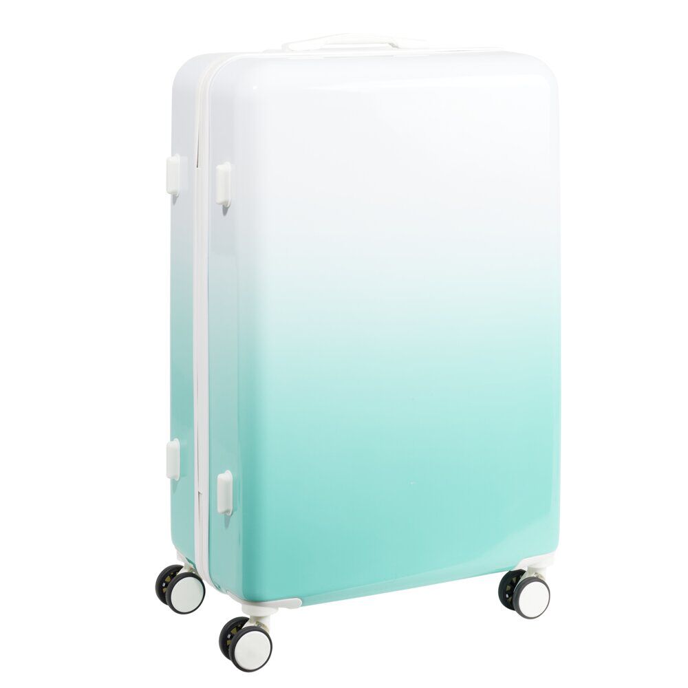 Valise cabine 94L trolley 4 roulettes dégradé bleu et blanc 49,5x29,5xH77,5cm