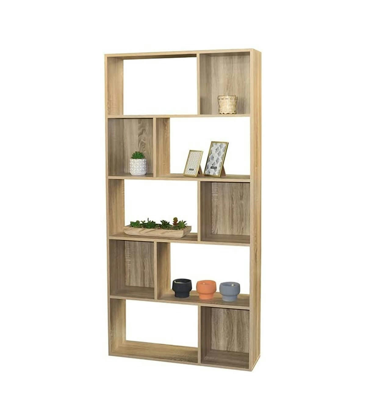 EVORA - Bibliothèque 10 cases avec et sans fond, L83 x H173 cm