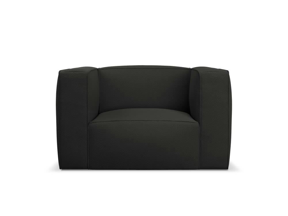 MUSE - Fauteuil 1 place XL en tissu structuré noir