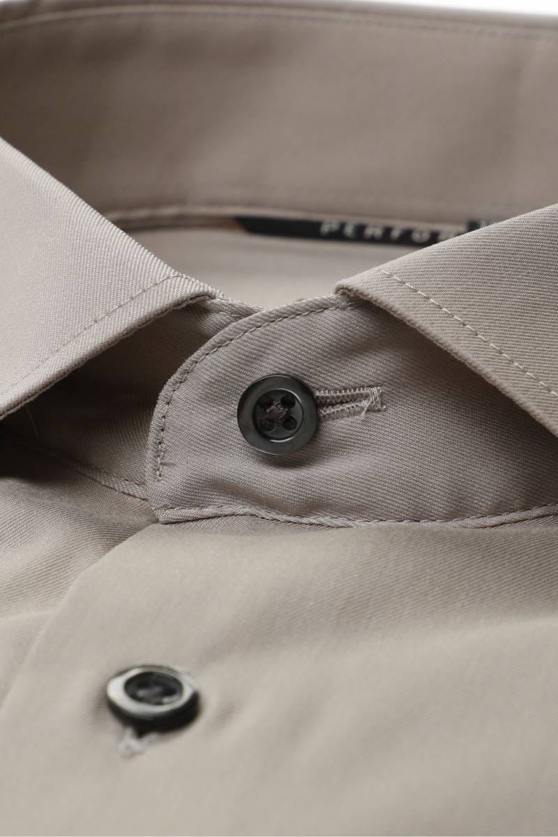 ETERNA Slim Fit Tencel Hemd taupe, Einfarbig