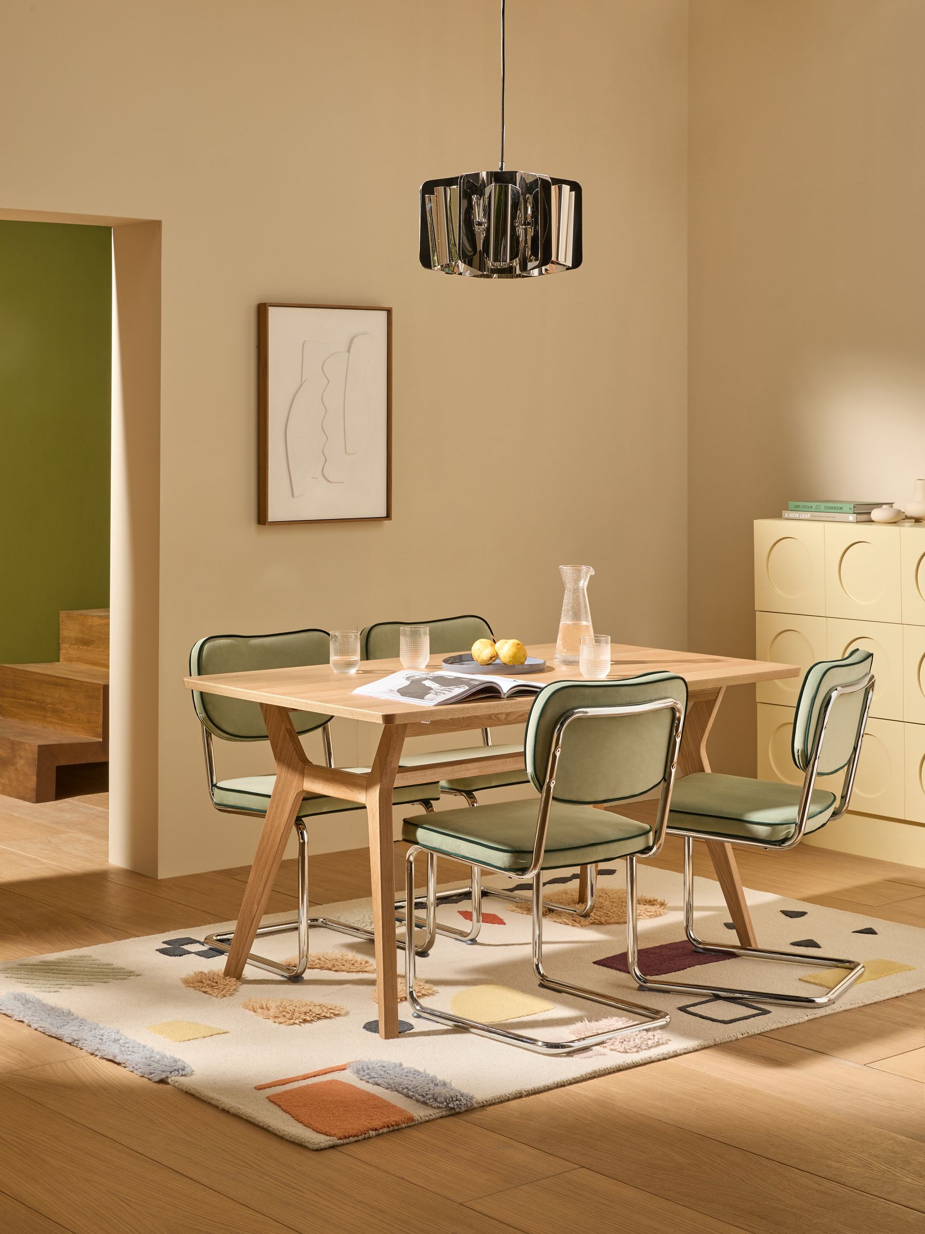 Jenson Compact Rectangular 6 Seater Dining Table in Oak