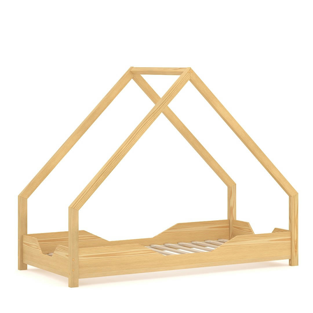 - Lit simple en pin massif 200x90 naturel