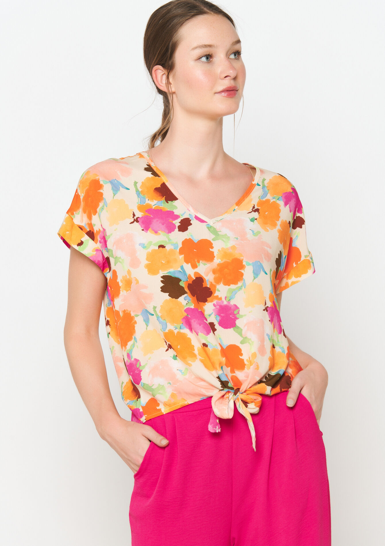 Blouse met bloemenprint