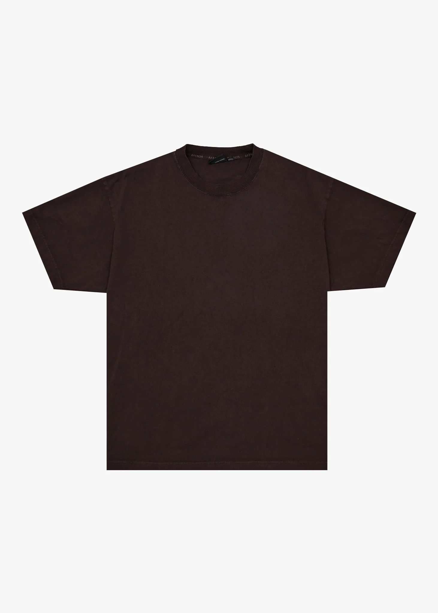 AFENDS Mens Genesis - Heavyweight Boxy Tee - Washed Coffee