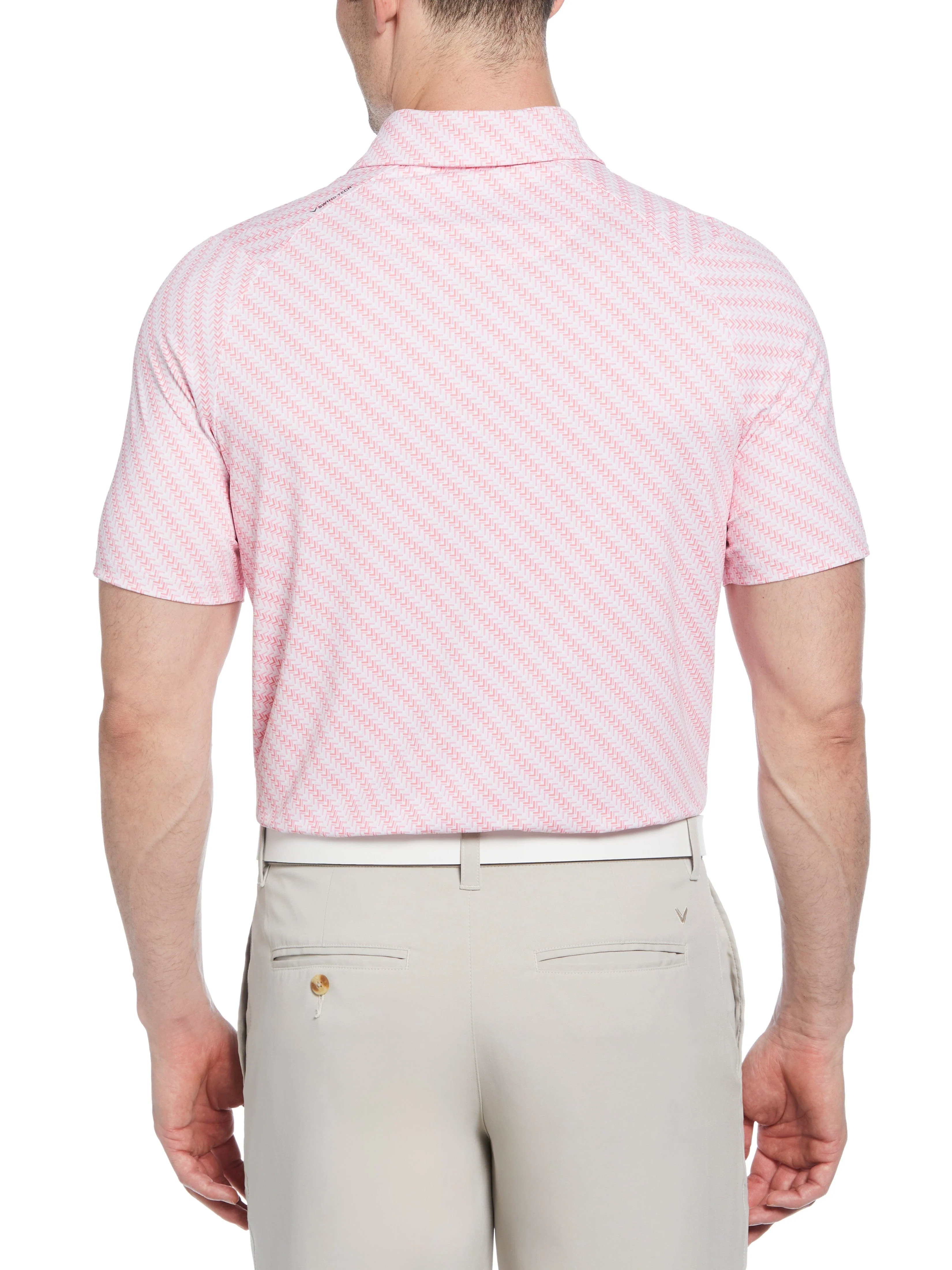 Mens Chevron Twill Print Polo