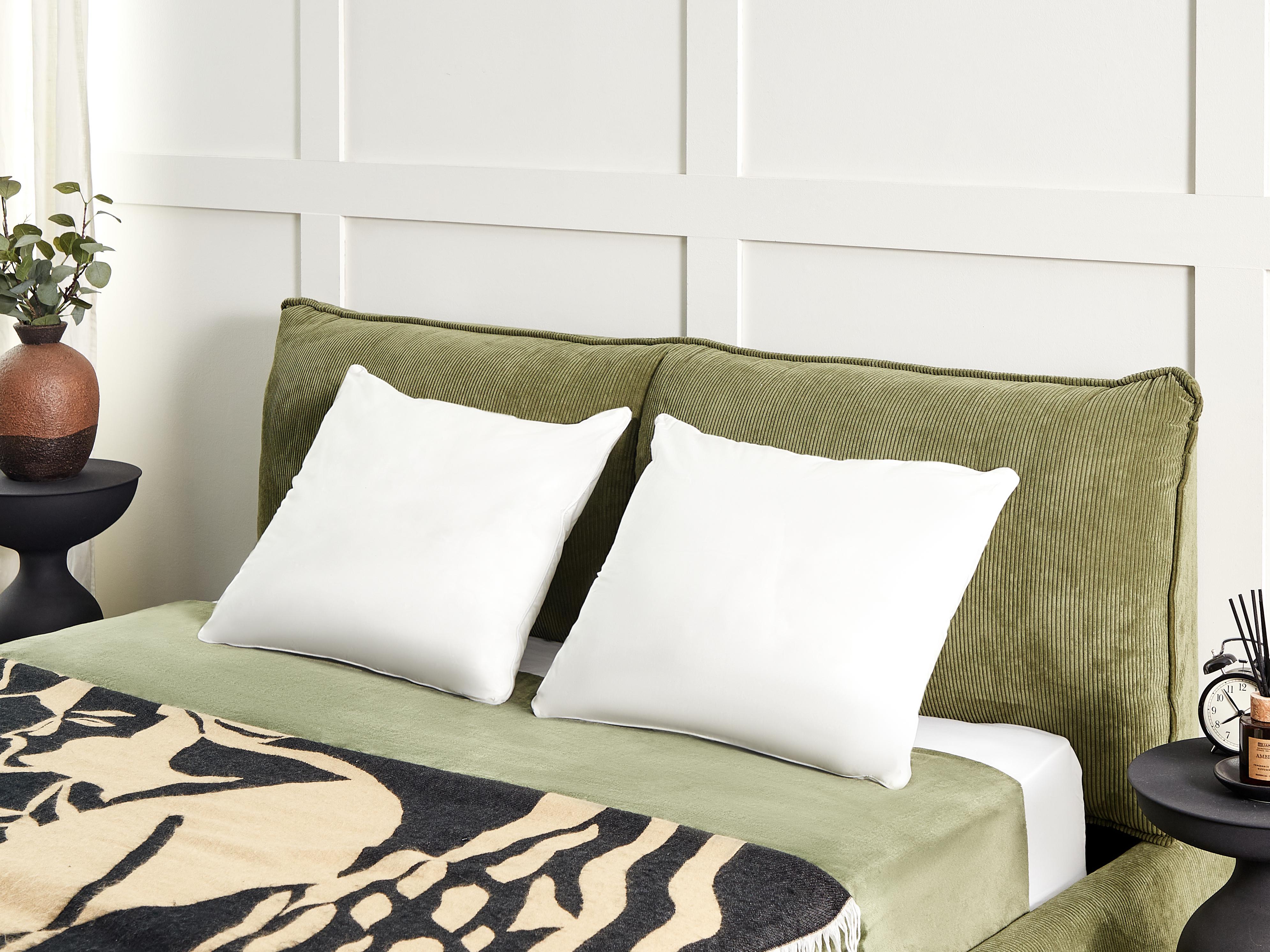 Set of 2 Bed Pillows TRIGLAV High Polyester 50 x 60 cm White