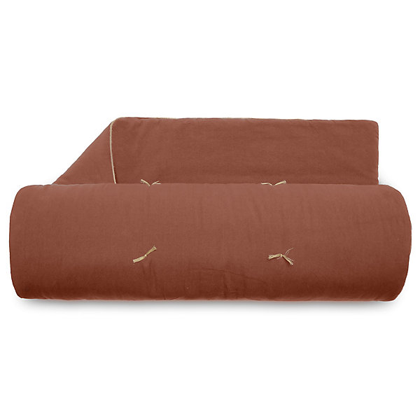 Chemin de lit coton lavé 80x200 cm HONO DéCO marron terre cuite