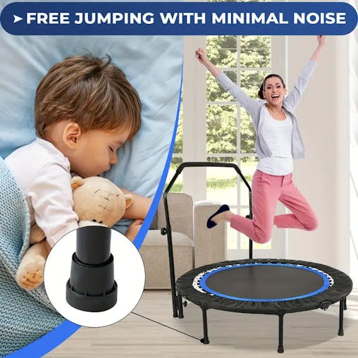 NNETM 1pc 121.92cm Mini Fitness Trampoline with Adjustable Handle - Blue