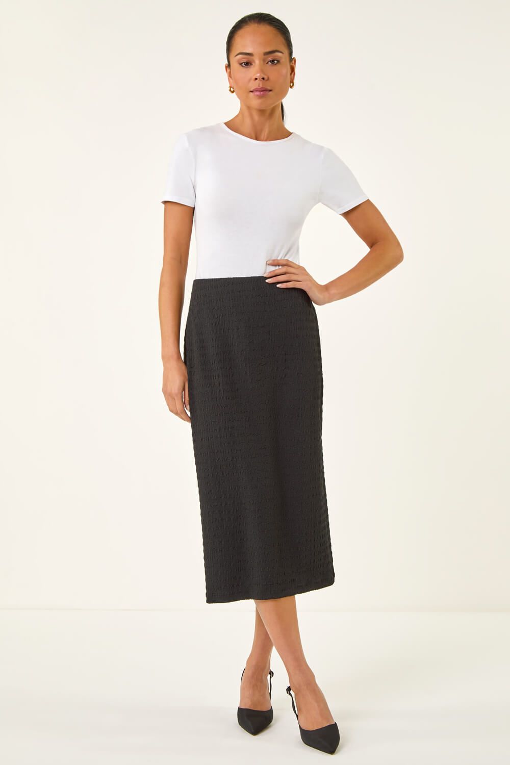 Roman Petite Textured Midi Skirt