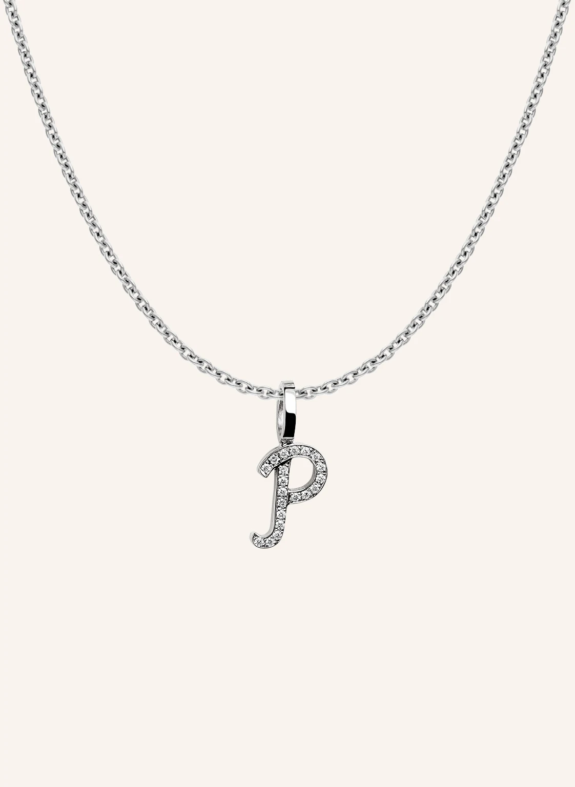 CADA Kette TINY DIAMOND LETTER P