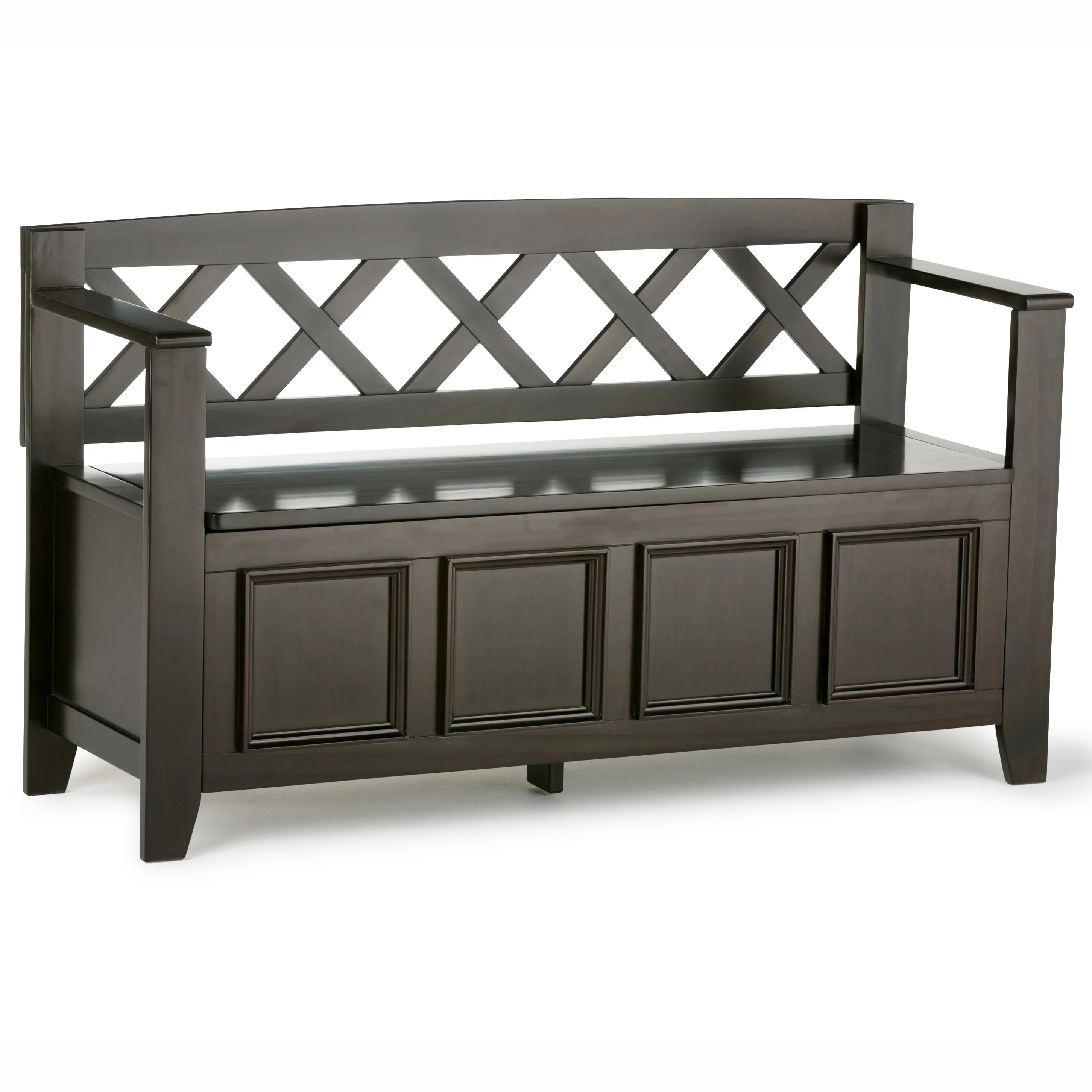 WYNDENHALL Halifax 48 inch Wide Solid Wood Transitional Entryway Bench - 48 Inches wide