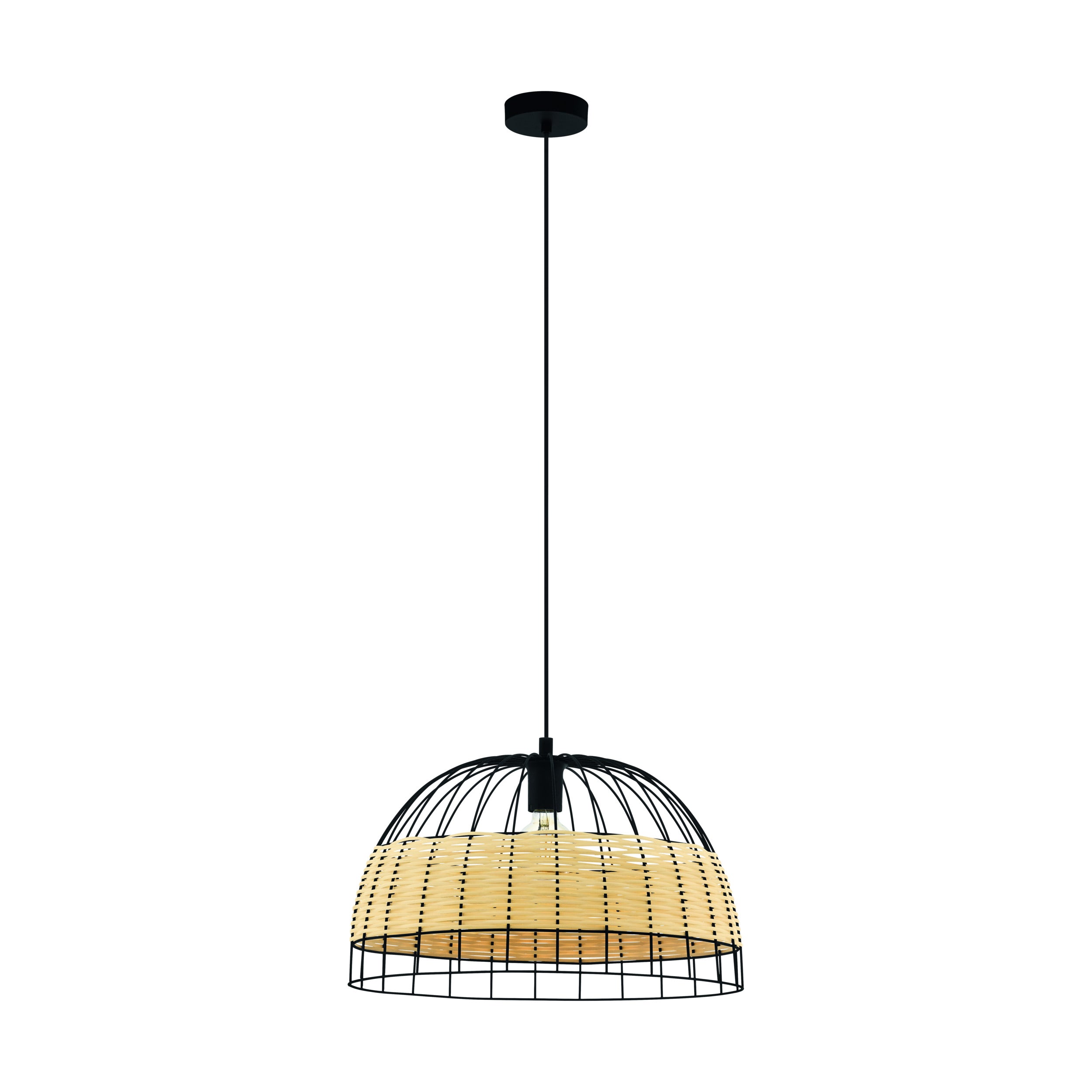 EGLO hanglamp Anwick - e27 - ø 50 cm - zwart/rotan