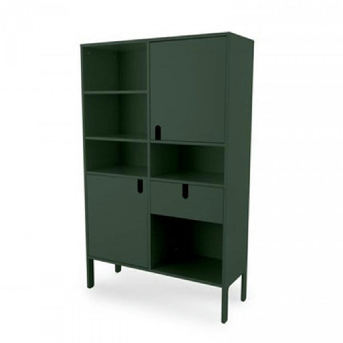 DINA - Grande étagère design nombreux rangements vert