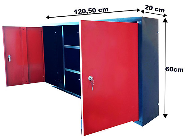 Armoire murale d'atelier 120,5 cm Rangez et sécurisez efficacement vos outils