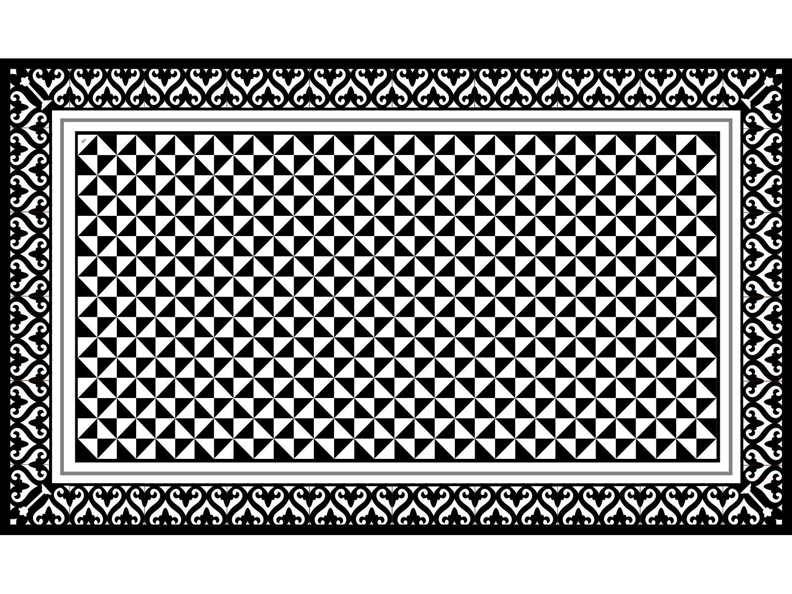 ALCAZAR - Tapis vinyle noir 60x100cm