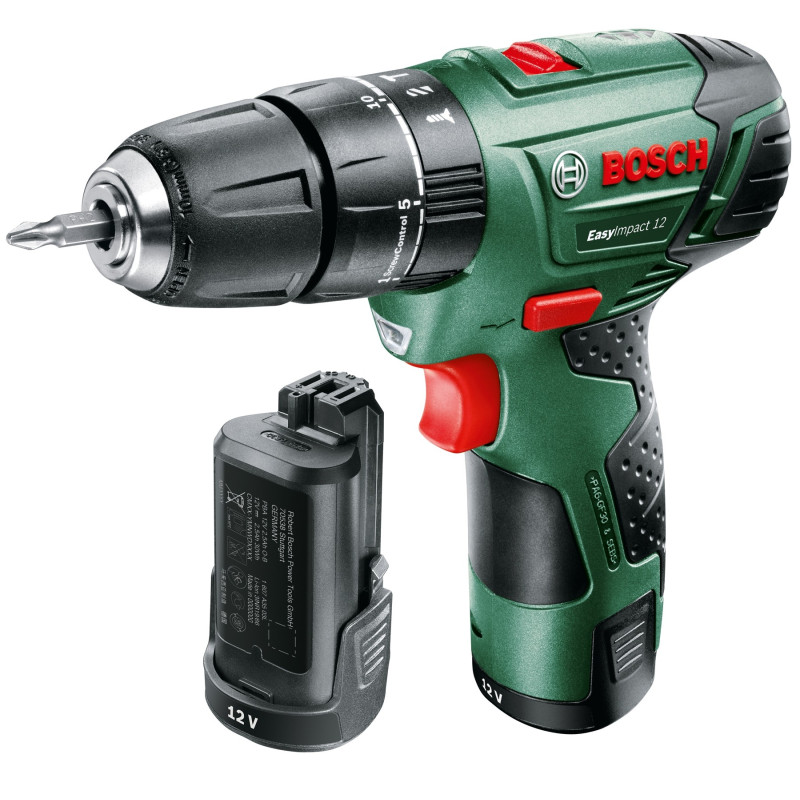 Perceuse à percussion sur batterie EasyImpact 12 2 x 2,5 Ah 12 V BOSCH