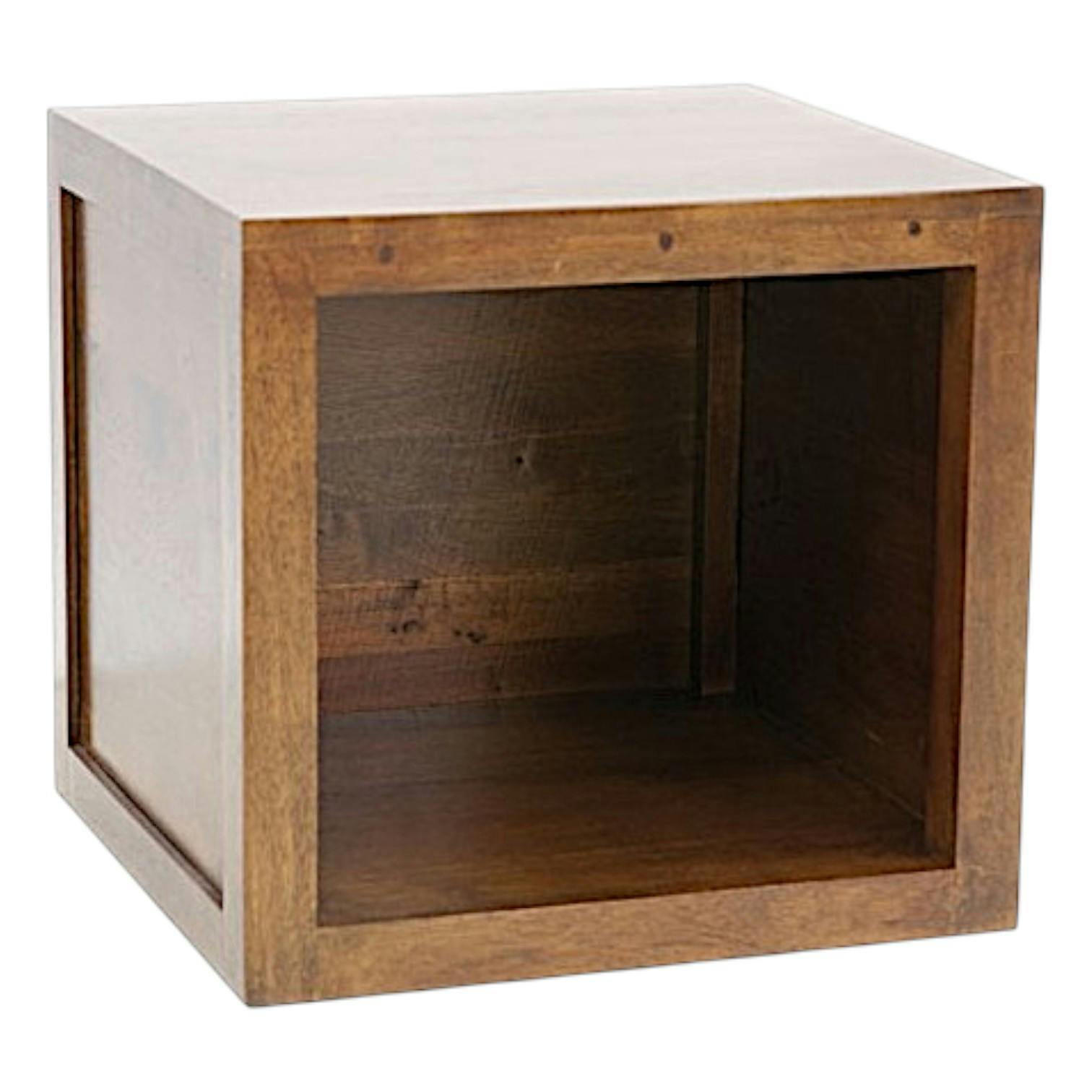 Bout canapé chevet cube hévéa 45x42cm OLGA