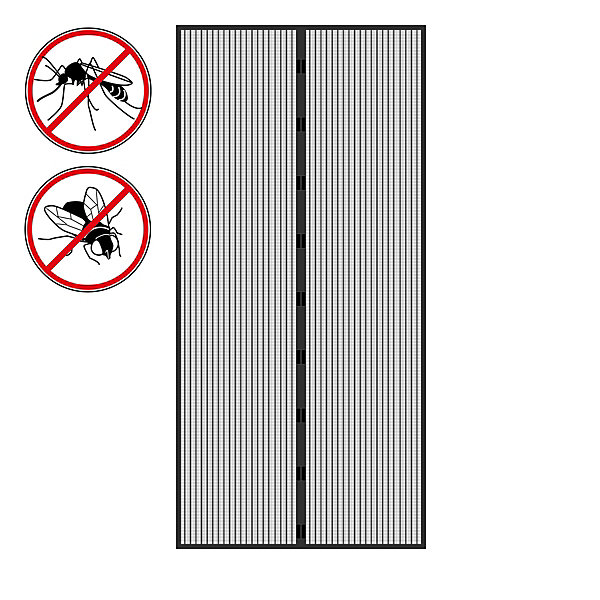 Moustiquaire porte ECD Germany 100x210cm noir montage adhésif sans perçage ni vissage anti insectes