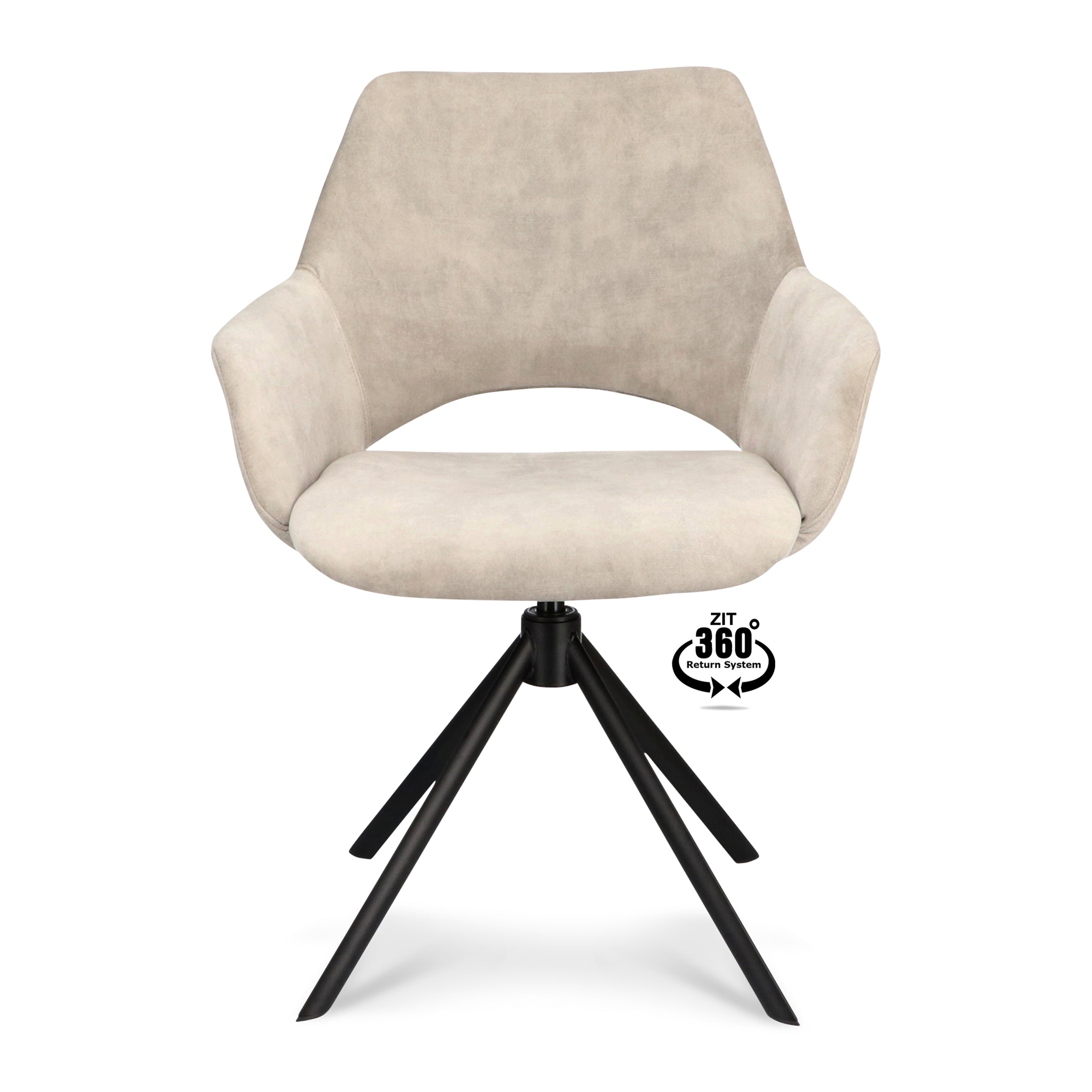 by fonQ Oyster Eetkamerstoel - Fluweel - Beige