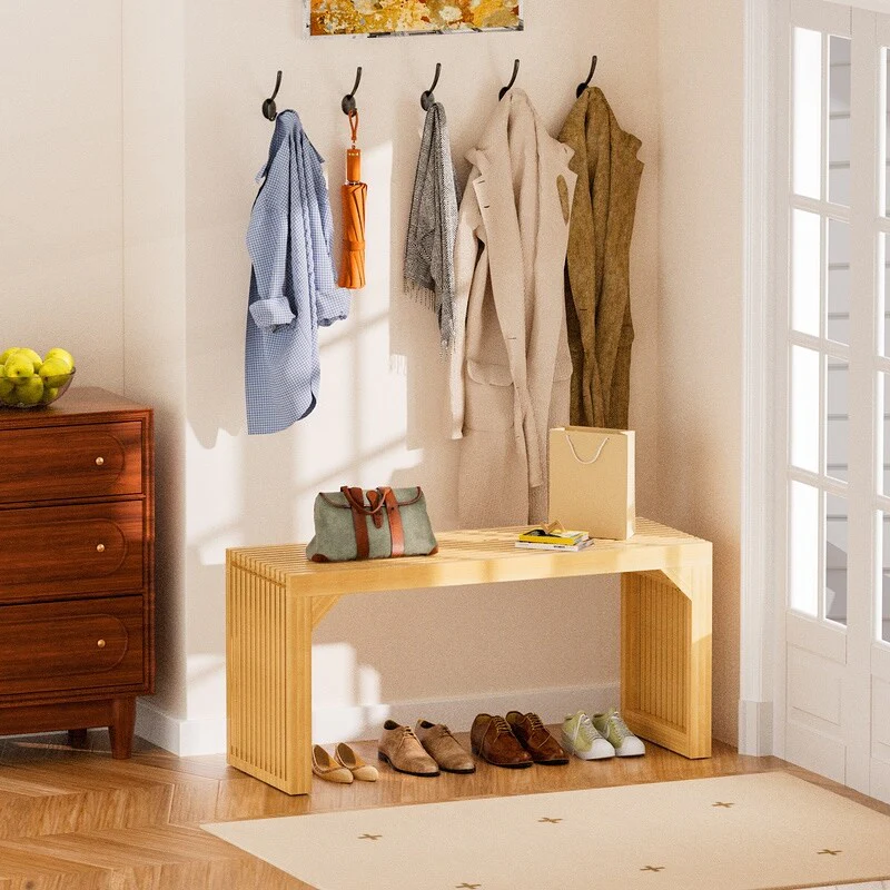 Sturdy Solid Wood Bench for Various Rooms, Enhancing Interior Decoration