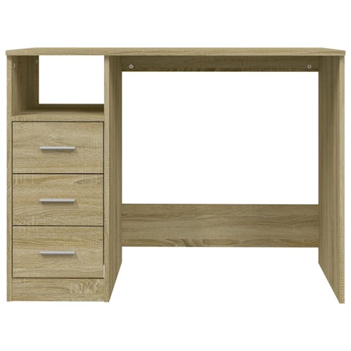 NNEVL Desk with Drawers Sonoma Oak 102x50x76 cm Engineered Wood