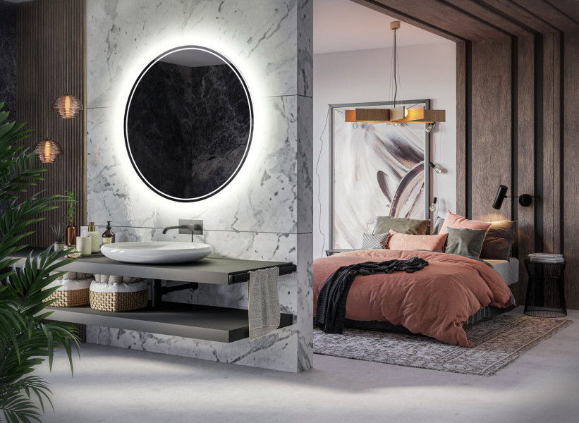 Okrągłe Lustro Łazienkowe Led Wenezia - 50Cm