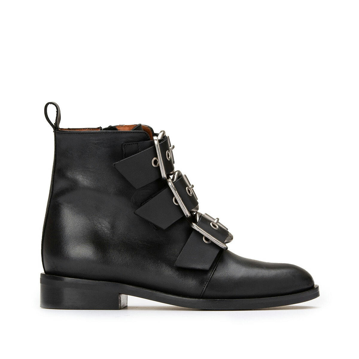 Boots cuir à boucles Dirce