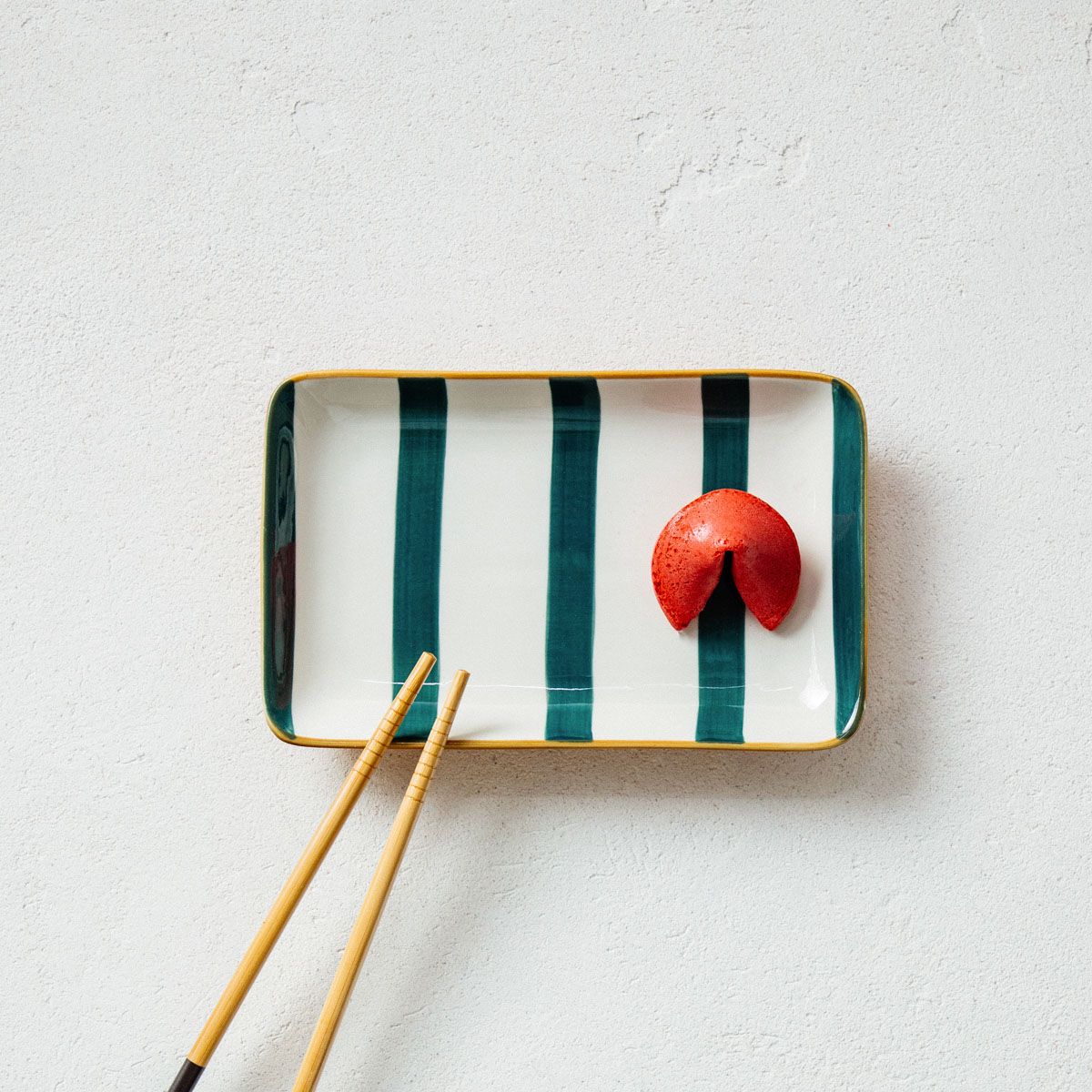 Talerz TORRIT w zielone paski 19x12 cm