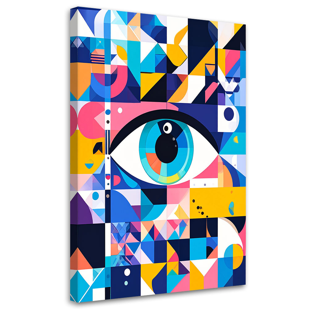 Obraz do salonu sypialni biura, Minimalistyczne oko w stylu Bauhaus 20x30