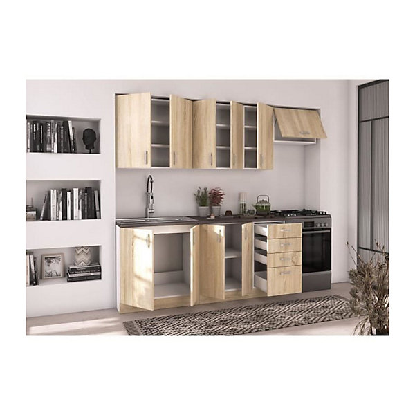 Cuisine complete SARA - Décor chene sonoma - L240 cm
