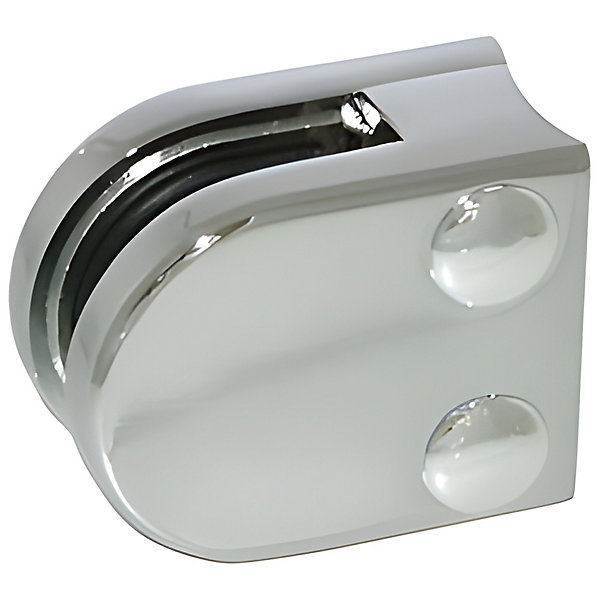 4 x Pince à verre pour tube diam. 42,4 modèle 00 - Ep. verre 6 mm - Zamak chromé brillant
