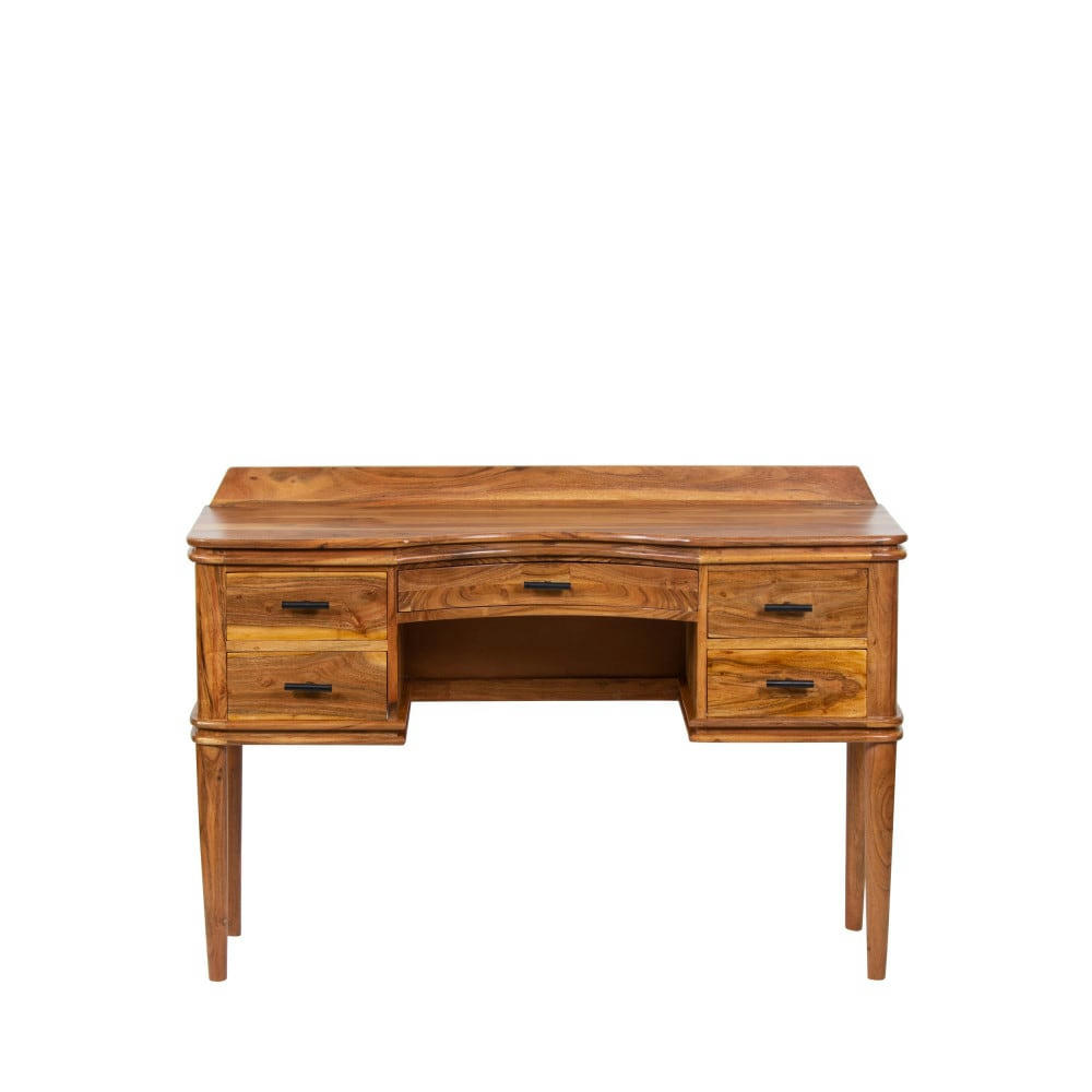 BOUDOIR - Coiffeuse 5 tiroirs en bois marron