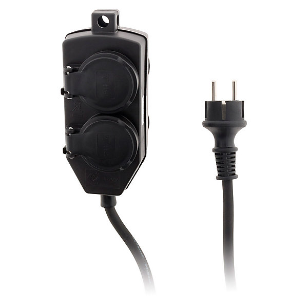 Boîtier de dérivation 4 prises IP44 5m - Noir - Zenitech