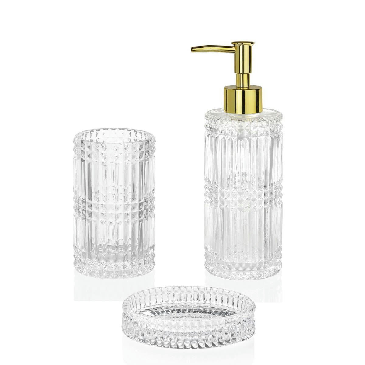 DIAMOND - Distributeur de savon en verre et métal doré