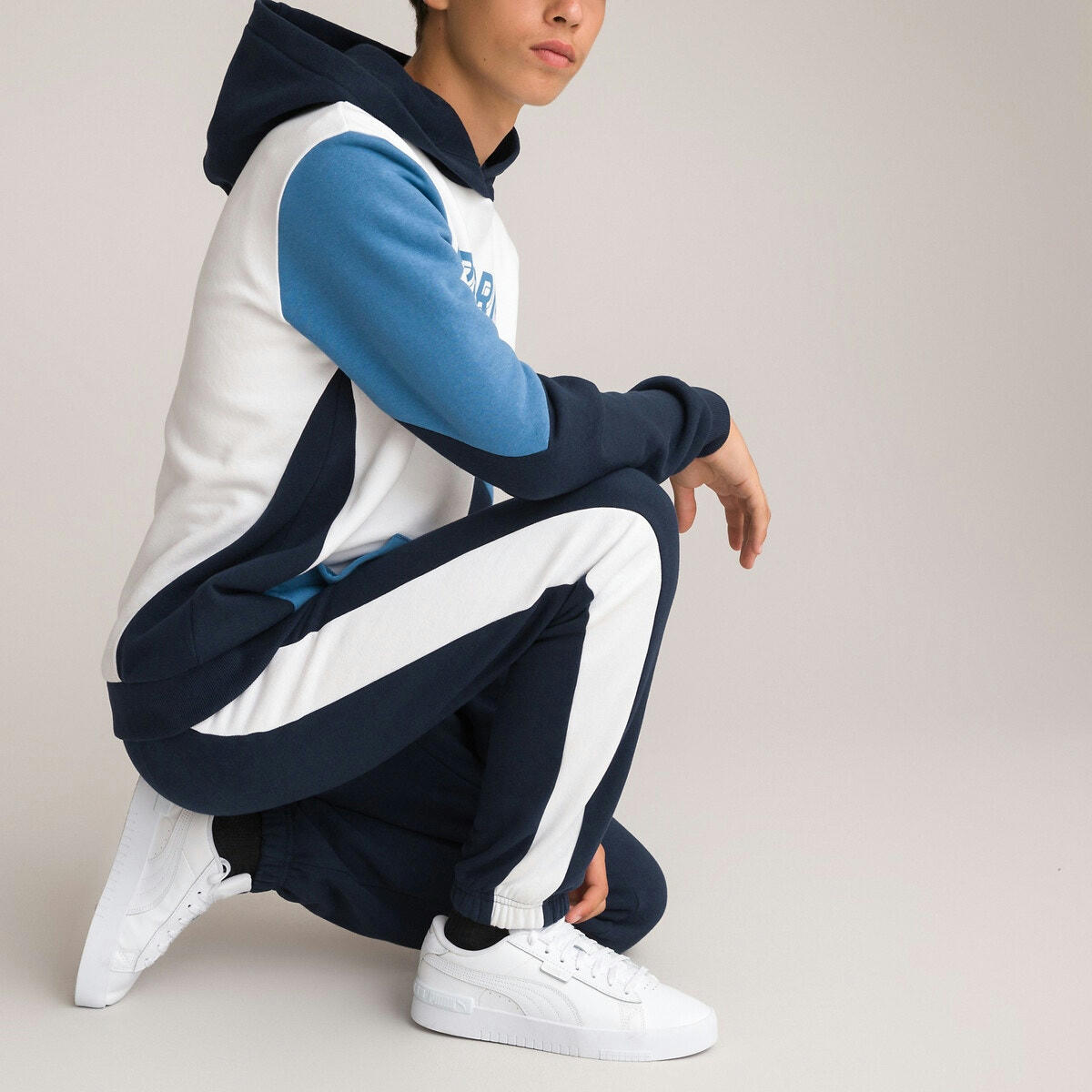 Ensemble sweat à capuche et pantalon color block
