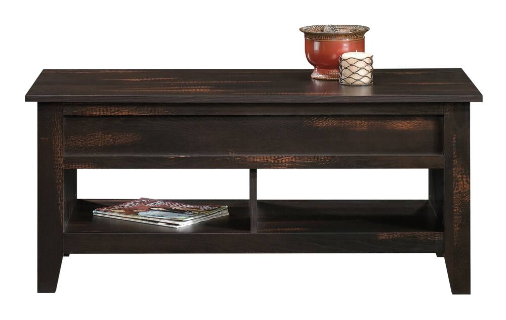 Sauder Dakota Pass Lift Top Storage Coffee Table, Char Pine Finish