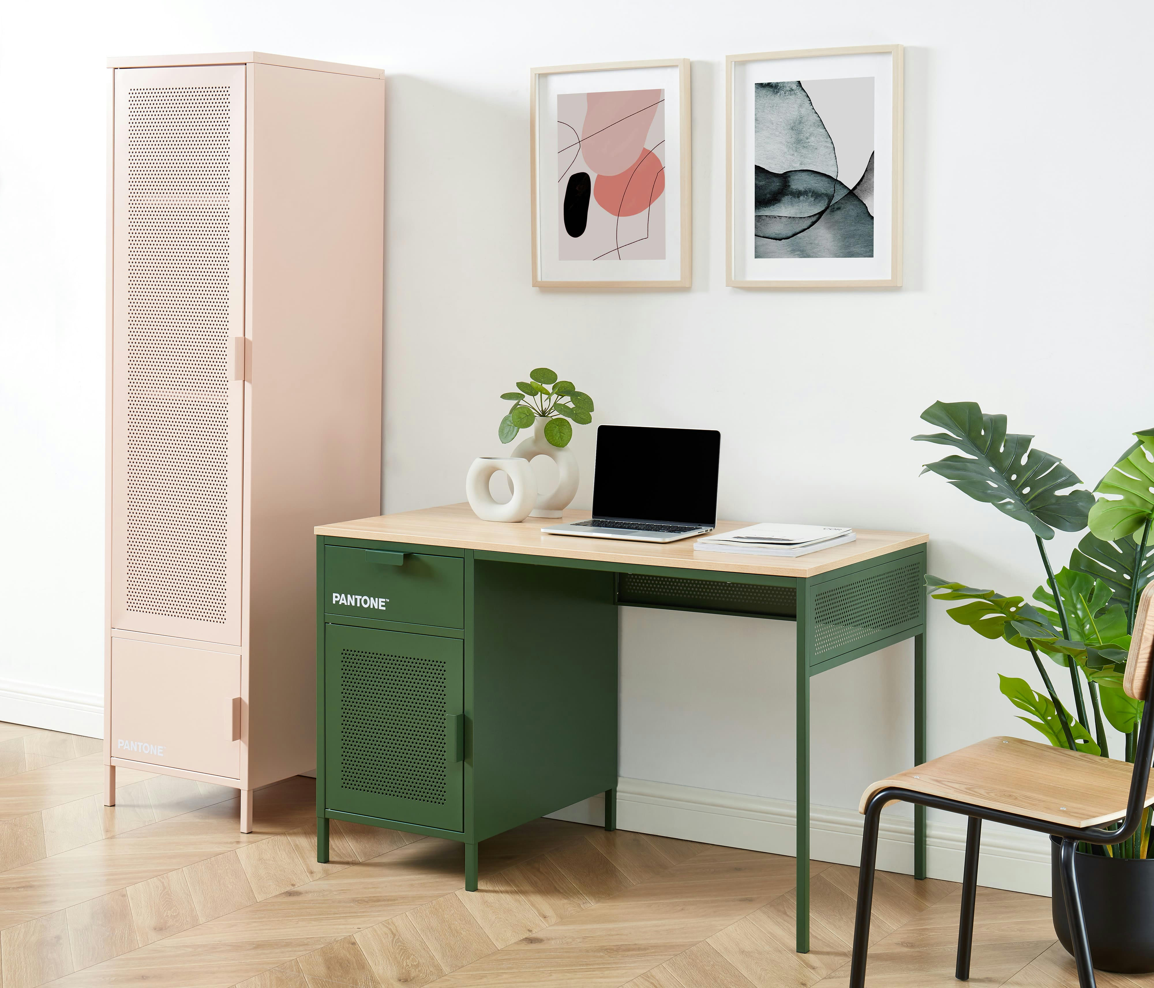 PANTONE - Bureau  métal kaki 120cm vert olive