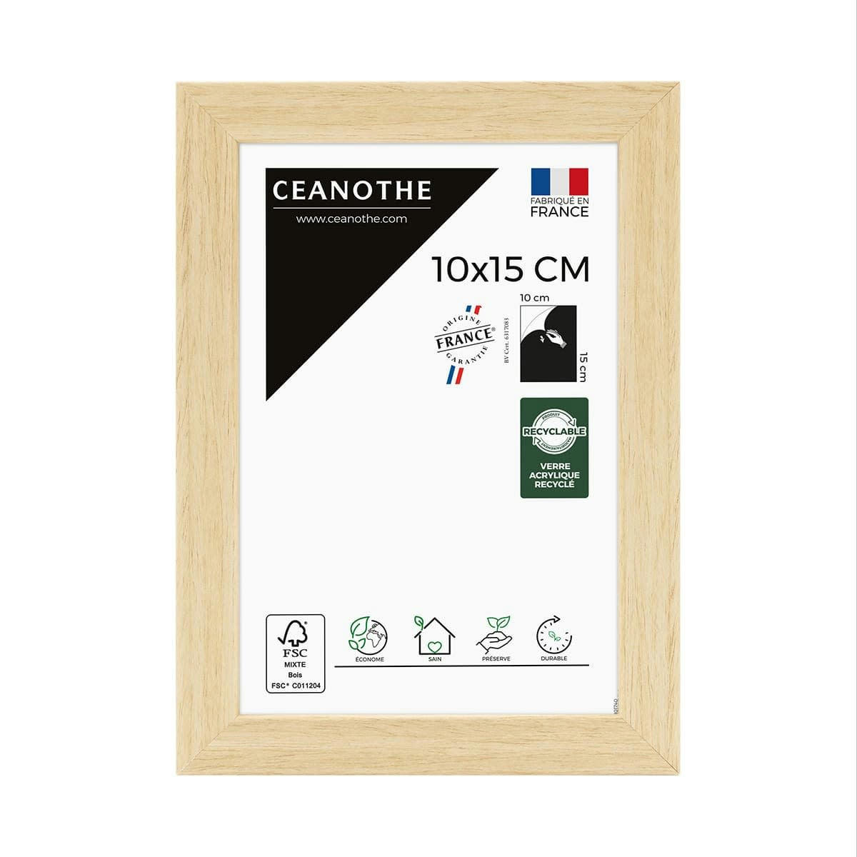 WILD - Cadre photo beige brut 10x15 cm résine recyclée