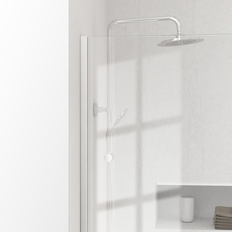 Paroi de douche Parma 2 transparente chrome 100 x 200 cm AURLANE