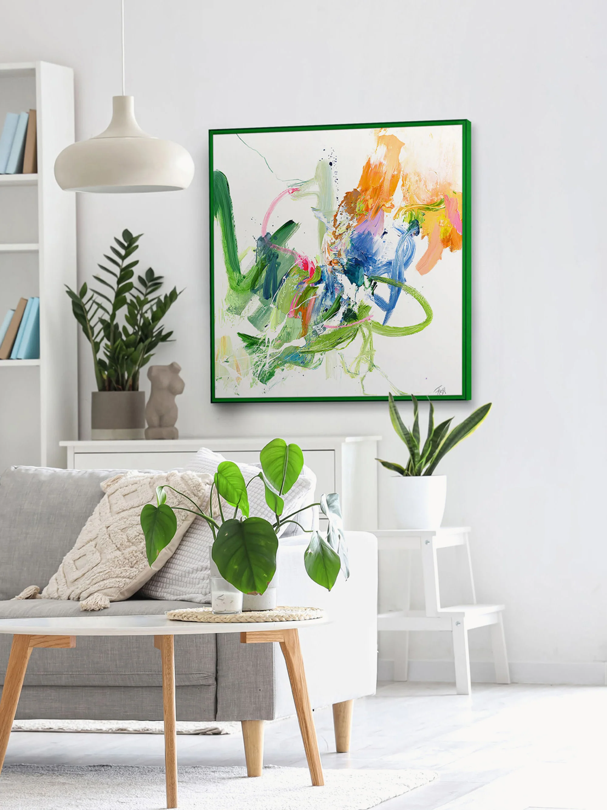 Gerahmter Leinwanddruck Confidential Green, handveredelt
