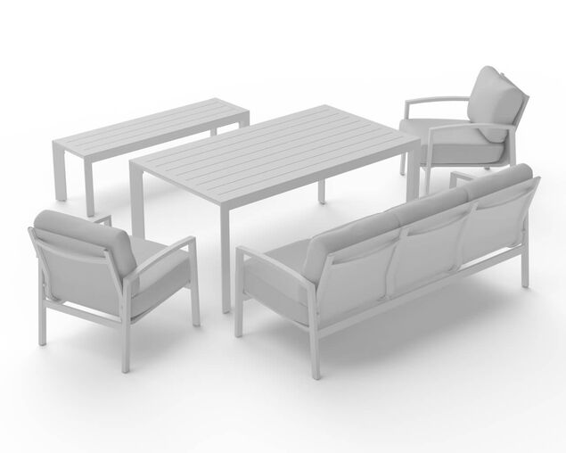 Jette 8 Seater Low Dining Setting Bundle - Bone