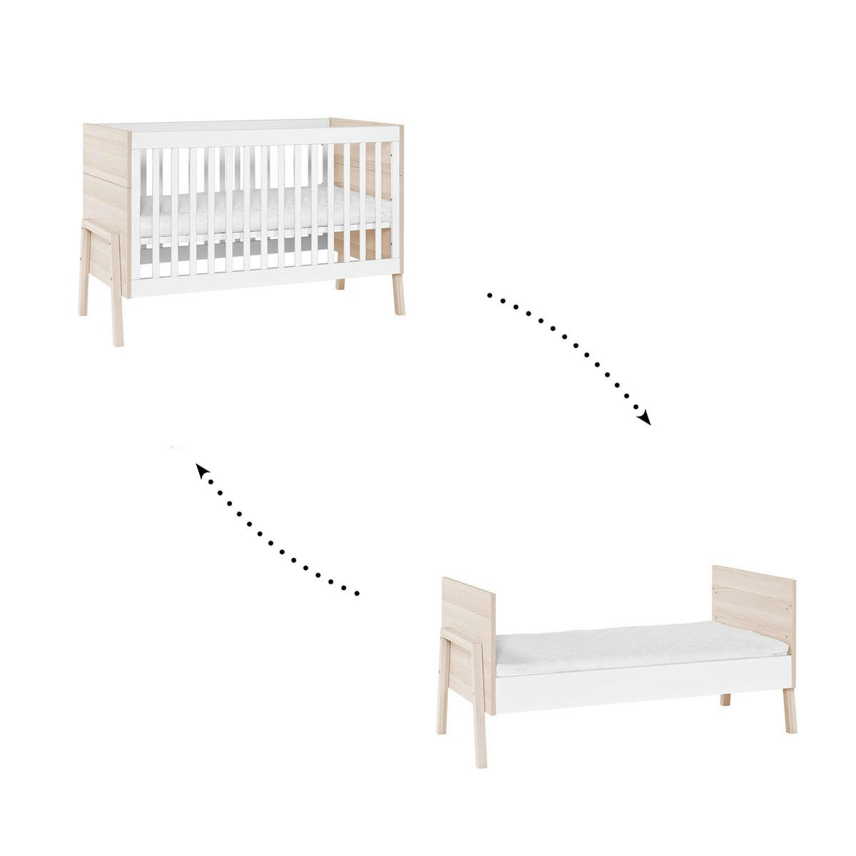 SPOT - Lit évolutif 70x140 blanc