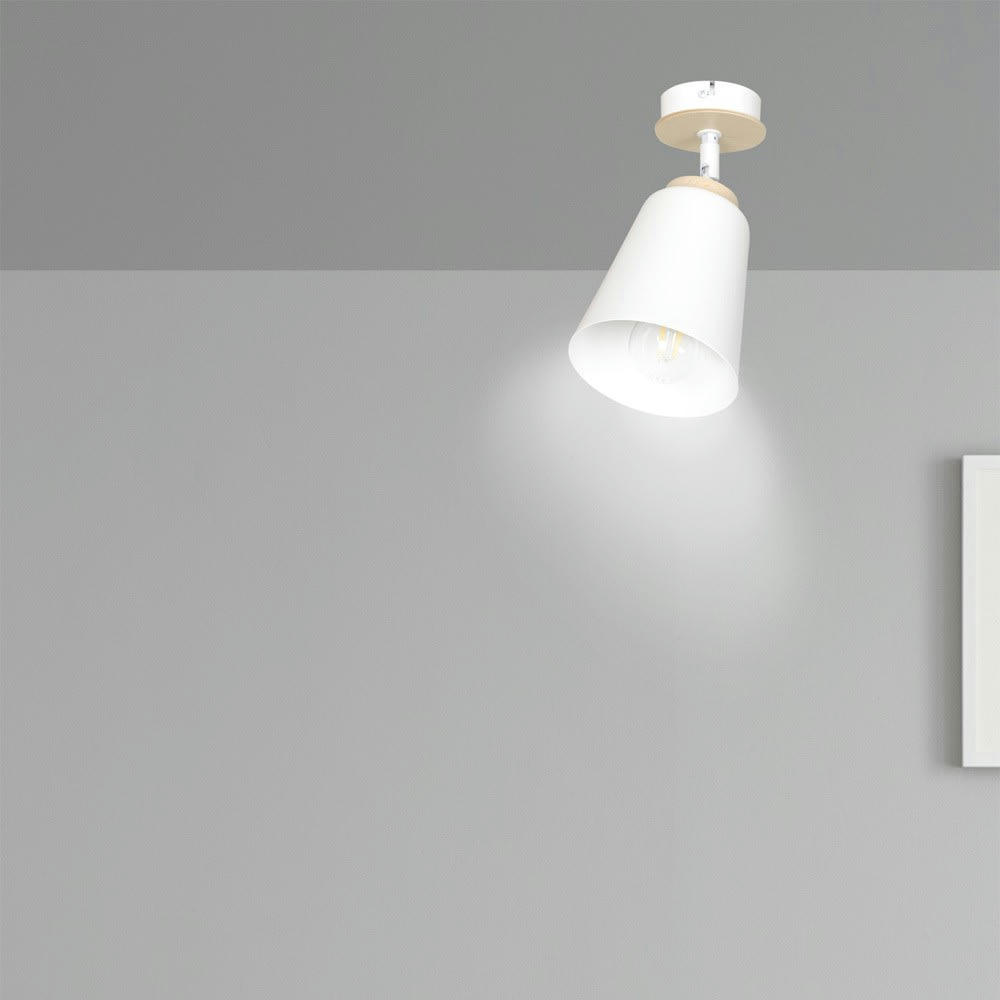 TASLA - Applique nordique orientable avec abat-jour  en métal blanc