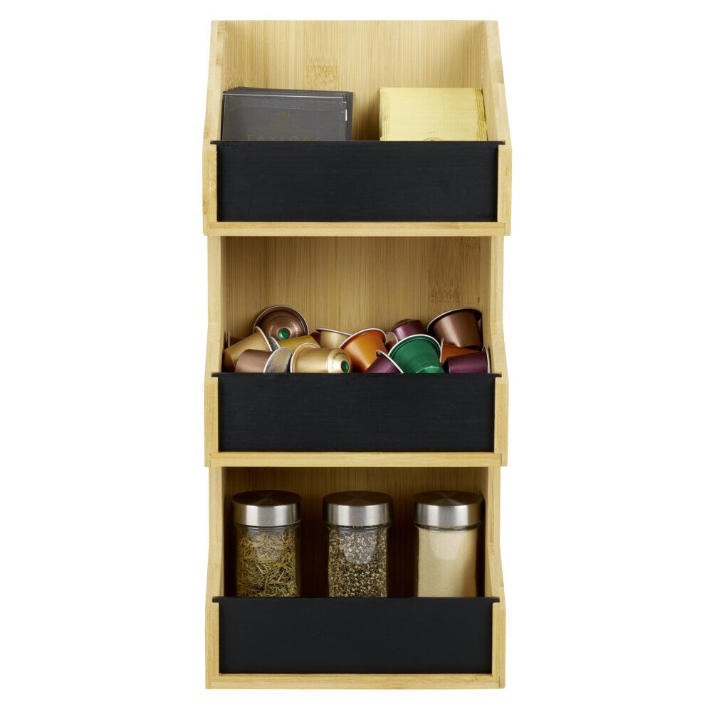 étagère 3 niveaux bambou naturel 40x18xH13cm