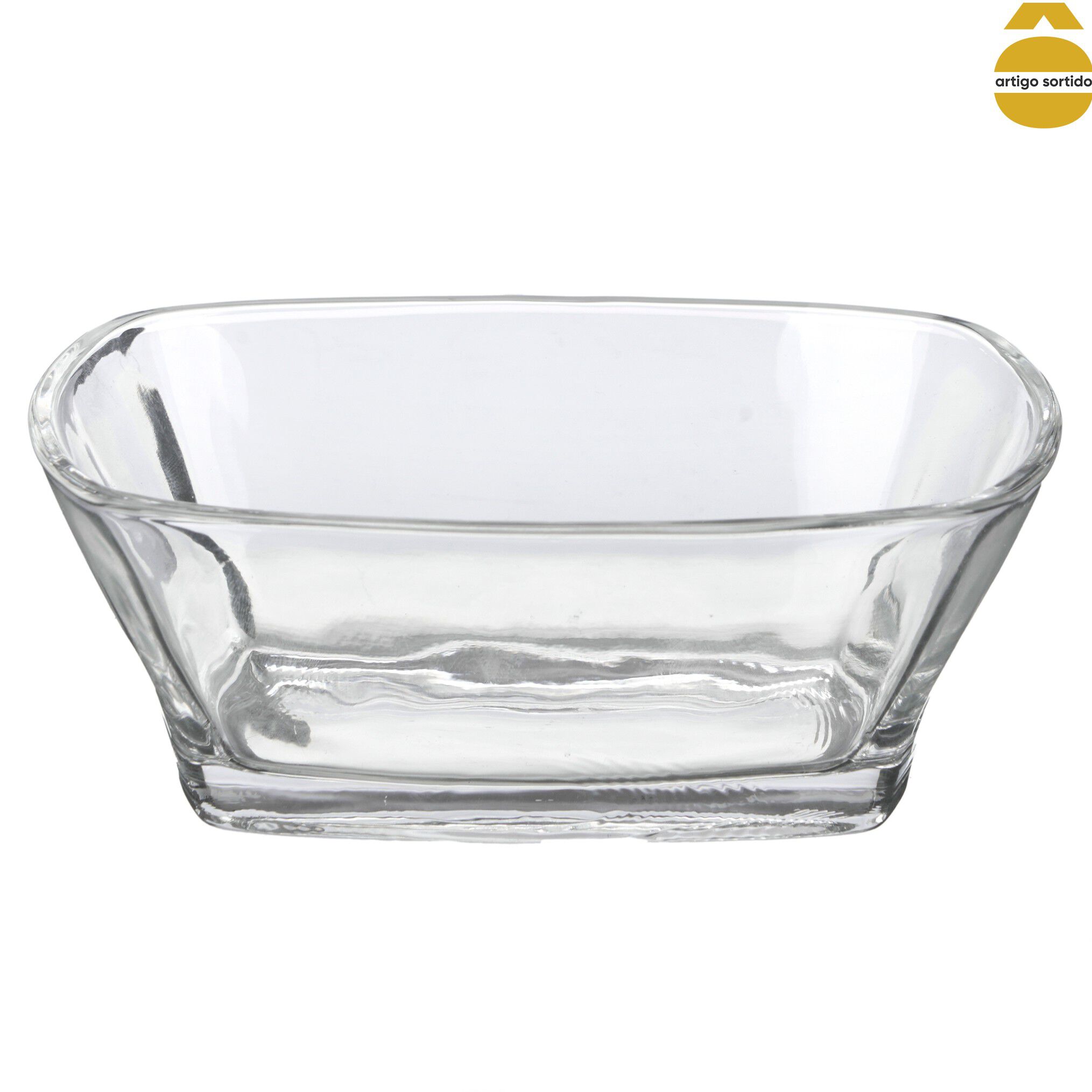 Taça de vidro retangular